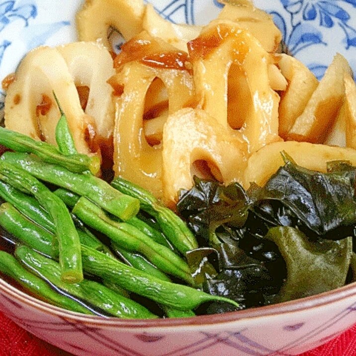 お惣菜☆ 「ちくわとインゲン黒酢甘辛煮」